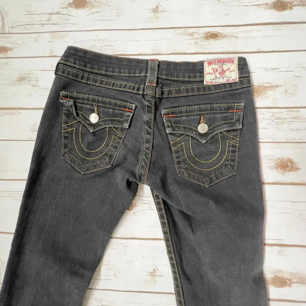 True Religion Billy Dark Wash Relaxed Bootcut Jeans - Size 28